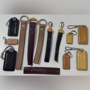 COACH Leather Set 13 Piece Hang Tags Leather Pieces for repair Craft Accessorie